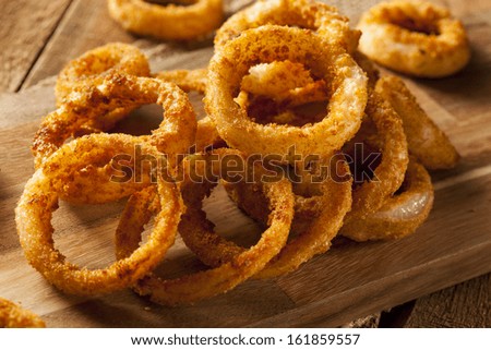 Homemade Crunchy Fried Onion Rings with Ketchup