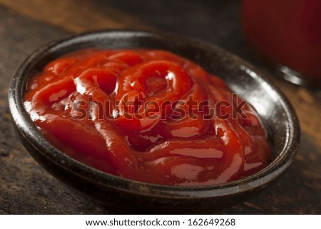 Organic Red Ketchup Sauce in a Bottle