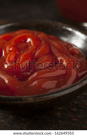 Organic Red Ketchup Sauce in a Bottle