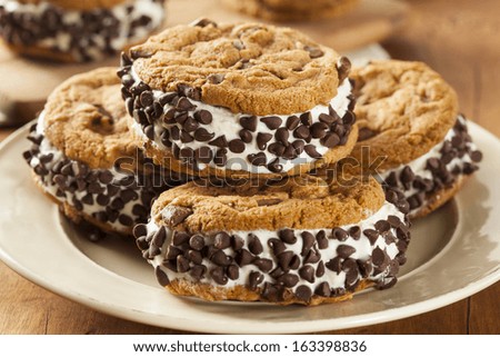 Homemade Chocolate Chip Cookie Ice Cream Sandiwch