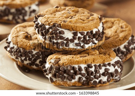 Homemade Chocolate Chip Cookie Ice Cream Sandiwch