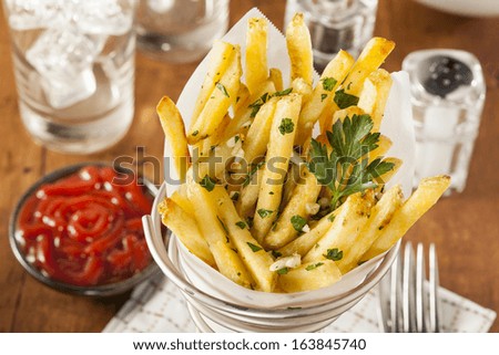 Garlic and Parsley French Fries with Ketchup