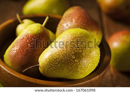 Green Organic Healthy Pears Ripe and Ready to Eat