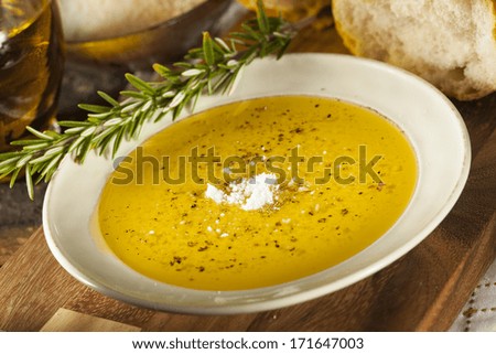 Italian Bread with Olive Oil for Dipping with Pepper and Cheese