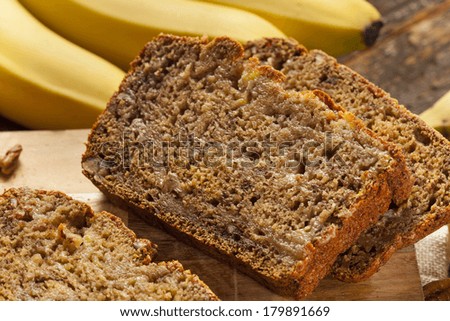 Homemade Banana Nut Bread Cut into Slices