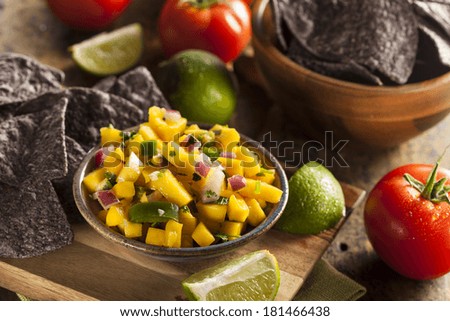 Fresh Homemade Mango Salsa with Corn Chips