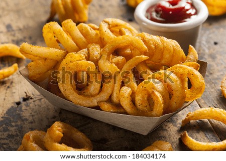 Spicy Seasoned Curly Fries Ready to Eat