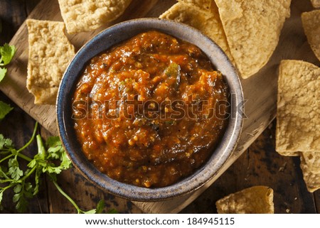 Organic Red Spicy Salsa with Tortilla Chips