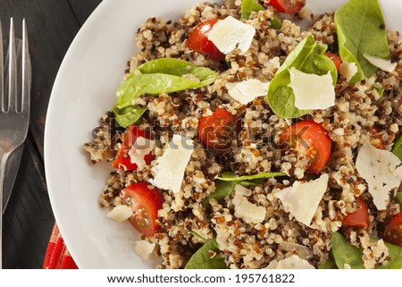 Healthy Vegetarian Quinoa Salad with Tomatoes and Spinach