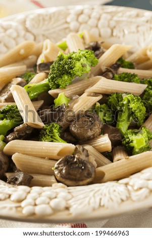 Homemade Broccoli and Parmesan Pasta with Mushrooms