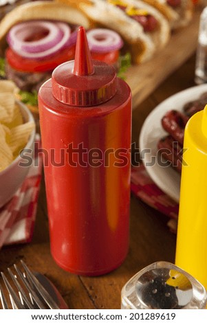 Organic Red Tomato Ketchup in a Bottle