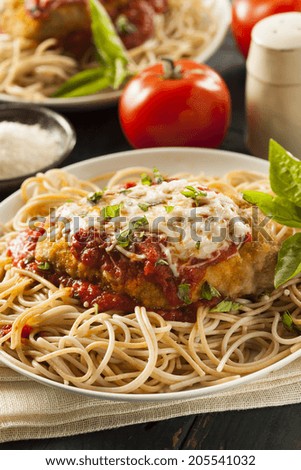 Homemade Italian Chicken Parmesan with Cheese and Sauce