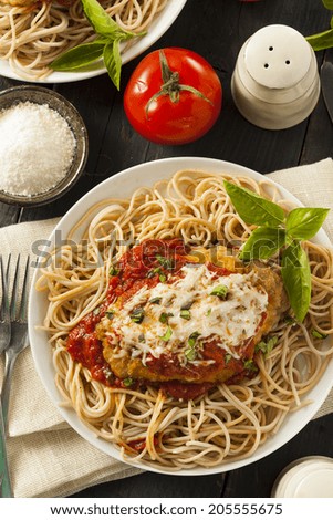 Homemade Italian Chicken Parmesan with Cheese and Sauce