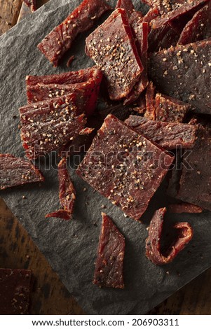Dried Peppered Beef Jerky Cut in Strips