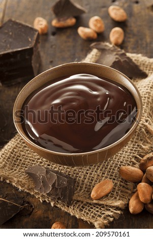 Sweet Dark Chocolate Sauce in a Bowl