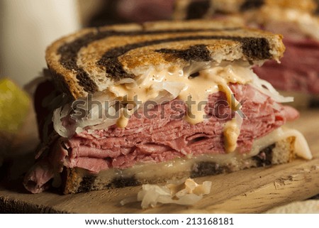 Homemade Reuben Sandwich with Corned Beef and Sauerkraut