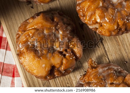 Homemade Glazed Apple Fritters with Cinnamon and Apples