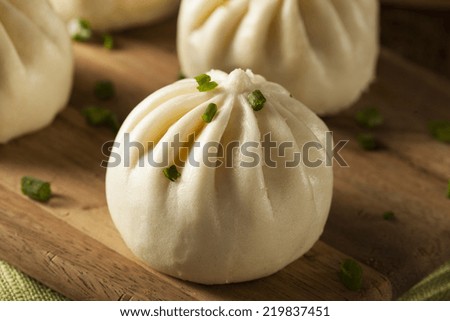 Steamed BBQ Pork Asian Buns Ready to Eat