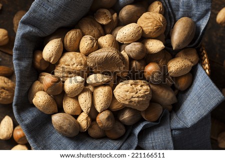 Assortment of Whole Raw Mixed Nuts for the Holidays