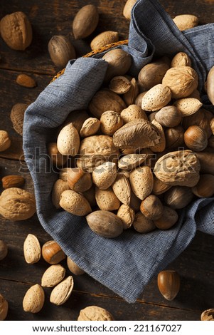 Assortment of Whole Raw Mixed Nuts for the Holidays