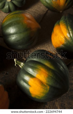 Raw Organic Green and Orange Acorn Squash