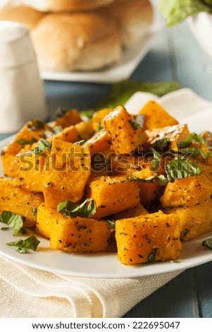 Organic Baked Butternut Squash with Herbs and Spices