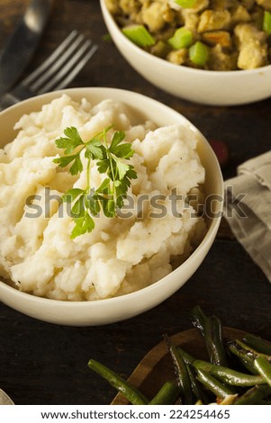 Homemade Creamy Mashed Potatoes in a Bowl