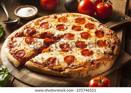 Hot Homemade Pepperoni Pizza Ready to Eat