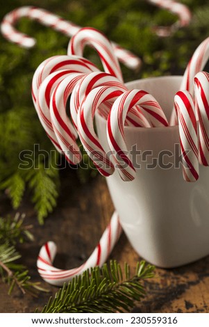 Festive Red and White Peppermint Candy Canes