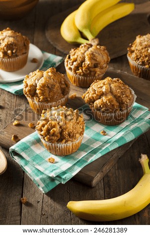 Homemade Banana Nut Muffins Ready to Eat