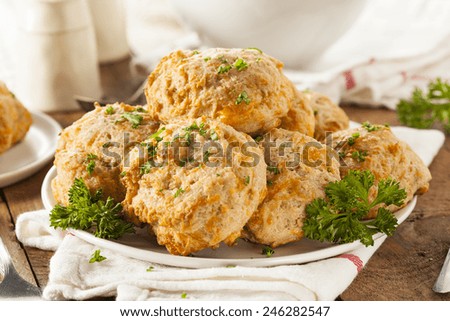 Homemade Cheddar Cheese Biscuits with Parsley