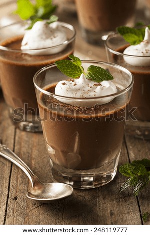 Homemade Dark Chocolate Mousse with Whipped Cream
