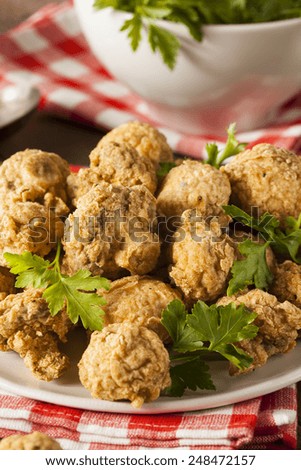 Homemade Deep Fried Mushrooms with Dipping Sauce