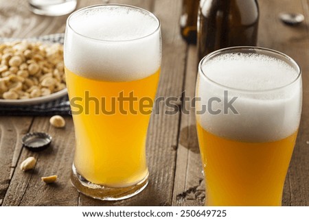 Resfreshing Golden Lager Beer in a Pint Glass