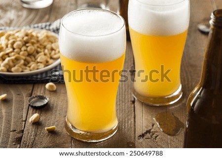 Resfreshing Golden Lager Beer in a Pint Glass
