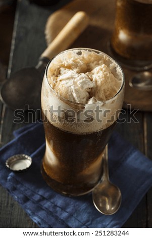 Frozen Dark Stout Beer Float with Ice Cream