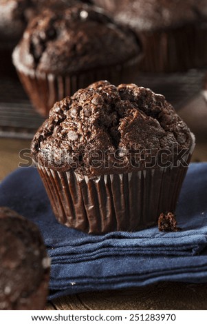 Homemade Dark Chocolate Muffins to Eat at Breakfast