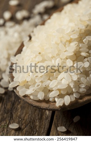 Raw White Sushi Rice in a Bowl