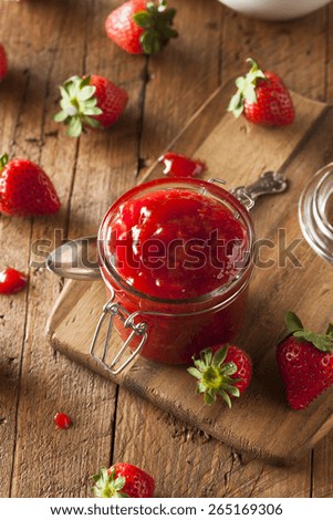 Homemade Organic Strawberry Jelly in a Jar