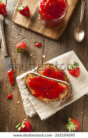 Homemade Strawberry Jelly on Whole Wheat Toast