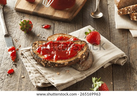 Homemade Strawberry Jelly on Whole Wheat Toast