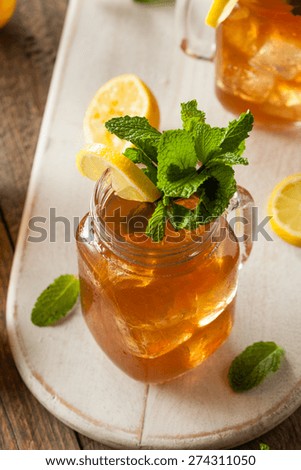 Homemade Iced Tea and Lemonade with Mint