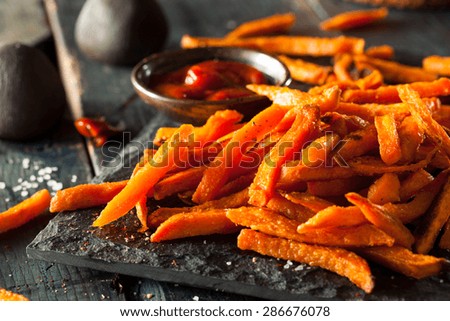 Homemade Orange Sweet Potato Fries with Salt and Pepper