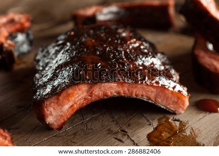 Homemade Smoked Barbecue Pork Ribs Ready to Eat