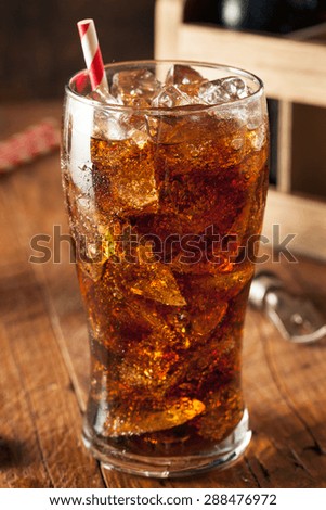 Refreshing Bubbly Soda Pop with Ice Cubes