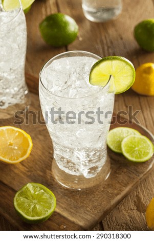 Refreshing Lemon and Lime Soda in a Glass