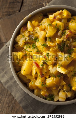 Barbecue Sauce Potato Salad with Egg and Onions