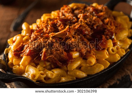 Homemade BBQ Pulled Pork Mac and Cheese Ready to Eat