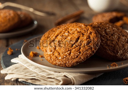 Warm Homemade Gingersnap Cookies topped with Sugar