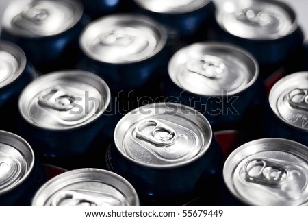 A group of pop cans